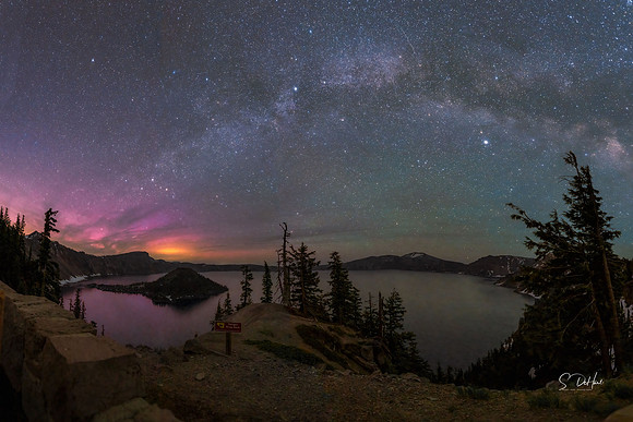 Cascade Lake, Or. with Milky Way and Aurora _DSC 3603