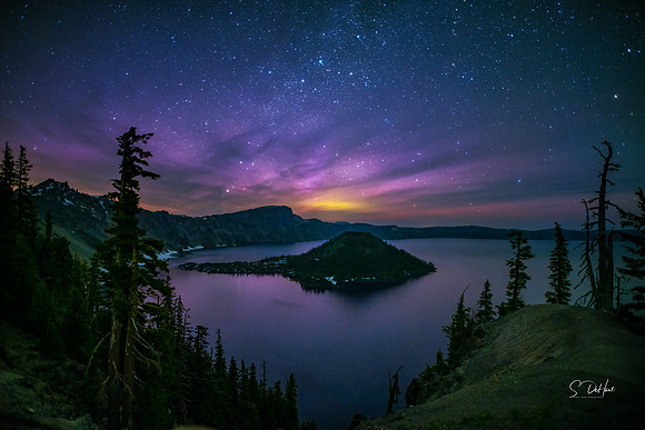 Cascade Lake, Or. with Milky Way and Aurora _DSC 3615