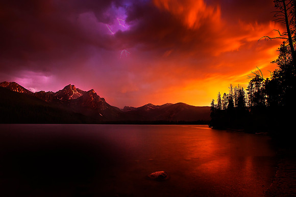 Stanely Lake Sunset with Rain