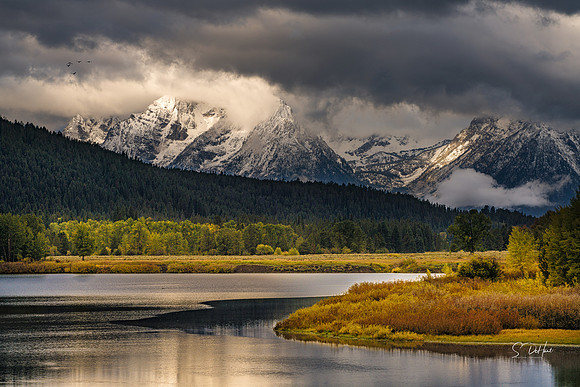 Sunrise At Oxbow Bend with Clouds 3