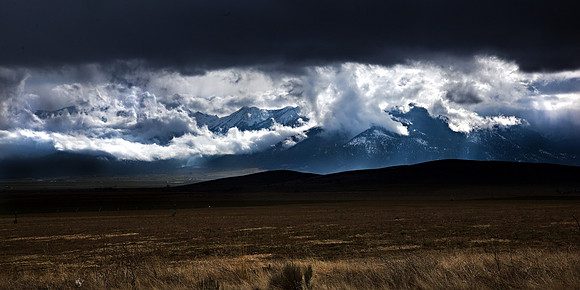 Clearing storm clouds over Baker City, Or.